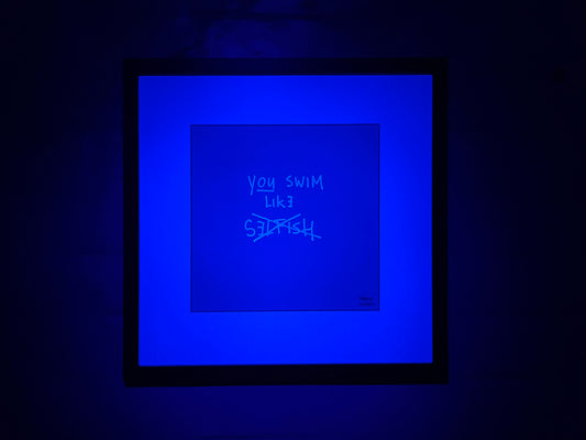 Limited Edition Text – YOU SWIM LIKE SELFISH – LUMINOUS DEPTHS by Frank Willems.